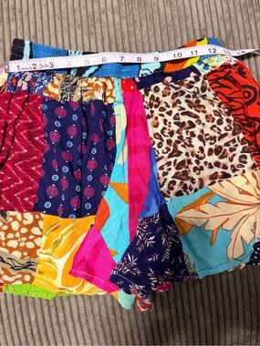 Advance Apparel Boho Patchwork Rayon Shorts S/M - Mixed Print